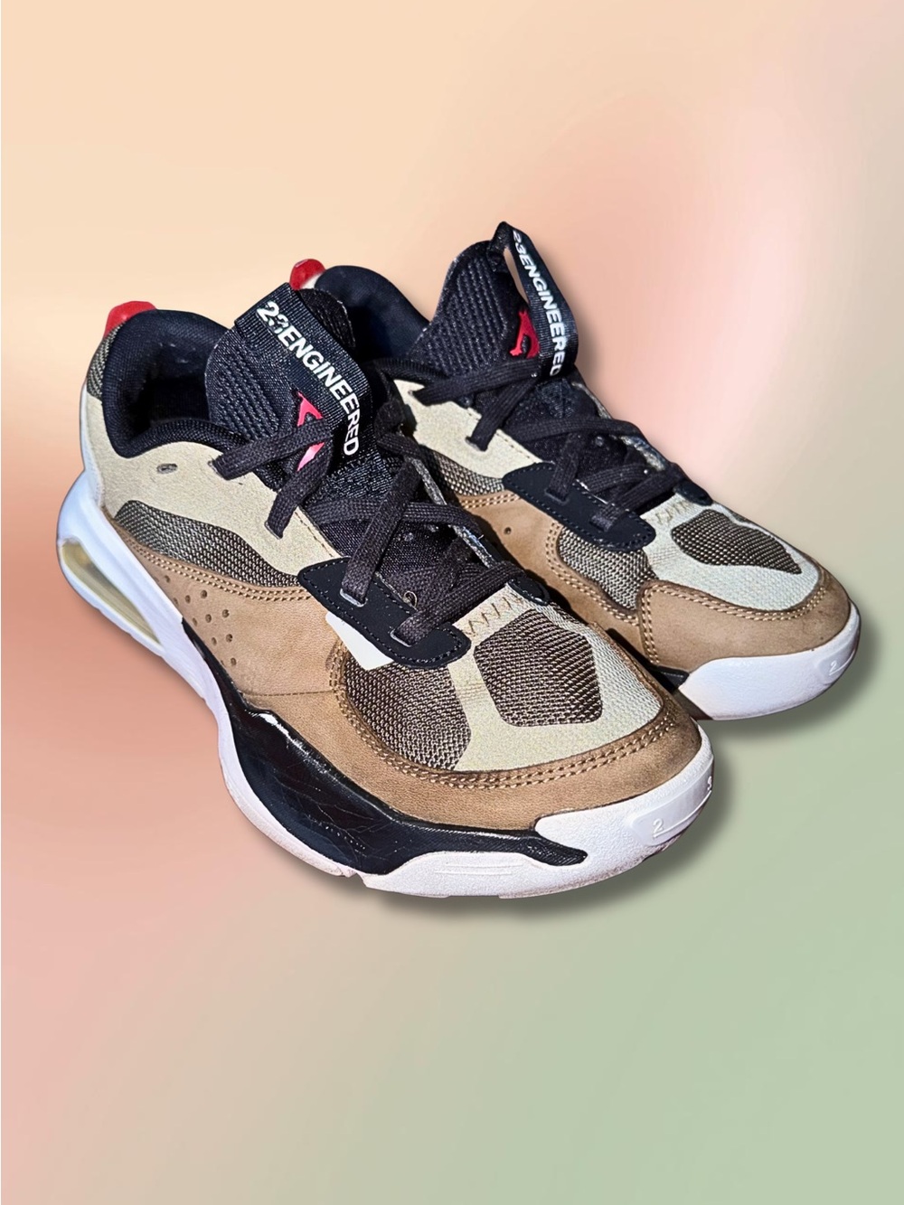 Jordan Air 200E Men’s 8.5 Brown Black Red DH7381-261 23 Engineered